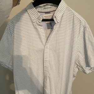 Denim and flower striped shirt